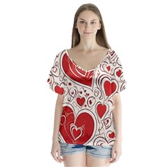 Be My Valentine V-neck Flutter Sleeve Top