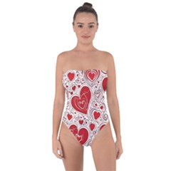 Be My Valentine Tie Back One Piece Swimsuit by pollyparadiseartshop