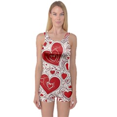 Be My Valentine One Piece Boyleg Swimsuit