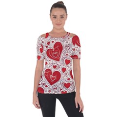 Be My Valentine Shoulder Cut Out Short Sleeve Top