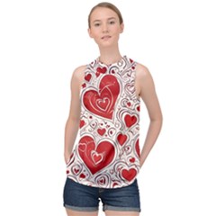 Be My Valentine High Neck Satin Top by pollyparadiseartshop