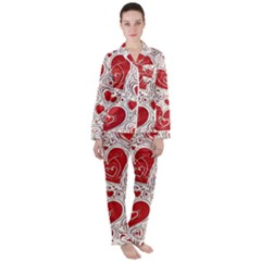 Be My Valentine Women s Long Sleeve Satin Pajamas Set