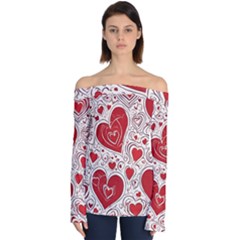 Be My Valentine Off Shoulder Long Sleeve Top