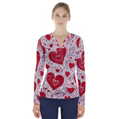 Be My Valentine V-neck Long Sleeve Top