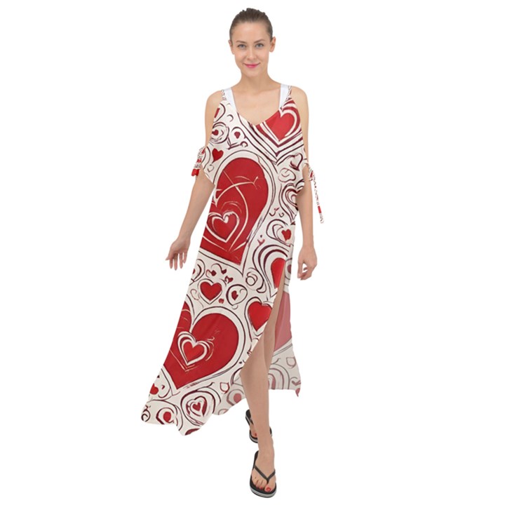 Be My Valentine Maxi Chiffon Cover Up Dress