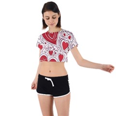 Be My Valentine Tie Back Short Sleeve Crop T-shirt