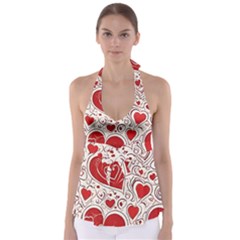 Be My Valentine Tie Back Tankini Top