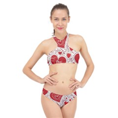 Be My Valentine High Neck Bikini Set