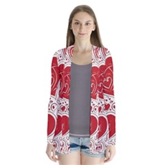 Be My Valentine Drape Collar Cardigan