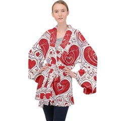 Be My Valentine Long Sleeve Velvet Kimono 