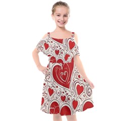 Be My Valentine Kids  Cut Out Shoulders Chiffon Dress