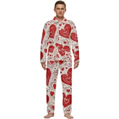 Be My Valentine Men s Long Sleeve Velvet Pocket Pajamas Set