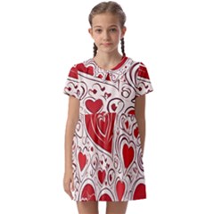 Be My Valentine Kids  Asymmetric Collar Dress