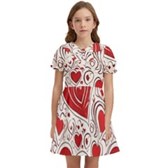 Be My Valentine Kids  Bow Tie Puff Sleeve Dress