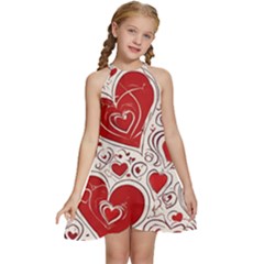 Be My Valentine Kids  Halter Collar Waist Tie Chiffon Dress