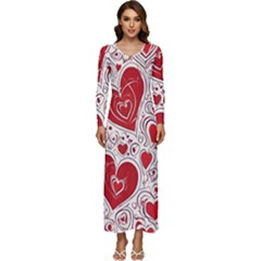 Be My Valentine Long Sleeve Longline Maxi Dress