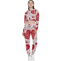 Be My Valentine Cropped Zip Up Lounge Set