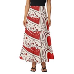 Be My Valentine Tiered Ruffle Maxi Skirt