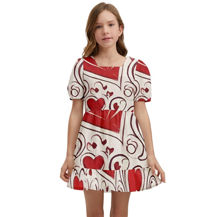 Be My Valentine Kids  Short Sleeve Dolly Dress