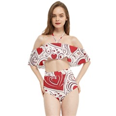 Be My Valentine Halter Flowy Bikini Set 