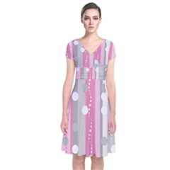 Candy Short Sleeve Front Wrap Dress