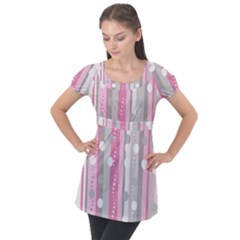 Candy Puff Sleeve Tunic Top