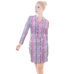 Candy Button Long Sleeve Dress