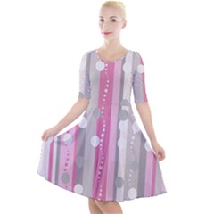 Candy Quarter Sleeve A-line Dress