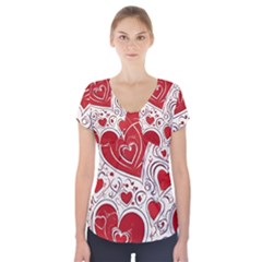 Be My Valentine Short Sleeve Front Detail Top