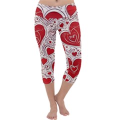 Be My Valentine Capri Yoga Leggings by pollyparadiseartshop