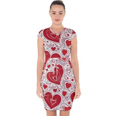 Be My Valentine Capsleeve Drawstring Dress 