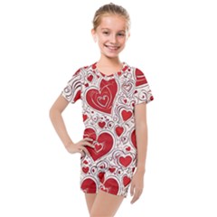 Be My Valentine Kids  Mesh T-shirt And Shorts Set