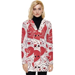 Be My Valentine Button Up Hooded Coat 