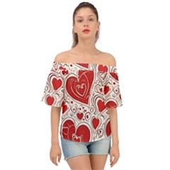 Be My Valentine Off Shoulder Short Sleeve Top