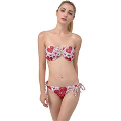 Be My Valentine Twist Bandeau Bikini Set