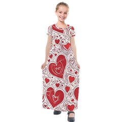 Be My Valentine Kids  Short Sleeve Maxi Dress