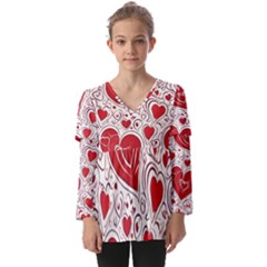 Be My Valentine Kids  V Neck Casual Top