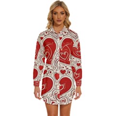 Be My Valentine Womens Long Sleeve Shirt Dress