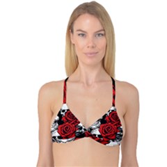 Roses And Skulls Reversible Tri Bikini Top