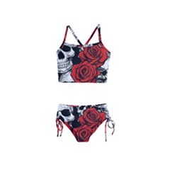 Roses And Skulls Girls  Tankini Swimsuit