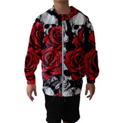 Roses And Skulls Kids  Hooded Windbreaker