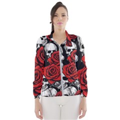 Roses And Skulls Women s Windbreaker