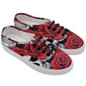 Roses and Skulls Women s Classic Low Top Sneakers View3