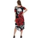 Roses and Skulls Cold Shoulder Loose Fit Dress With Pockets View4