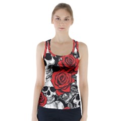 Roses And Skulls Racer Back Sports Top