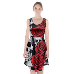 Roses And Skulls Racerback Midi Dress