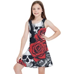 Roses And Skulls Kids  Lightweight Sleeveless Dress