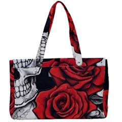 Roses And Skulls Canvas Work Bag