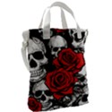 Roses and Skulls Canvas Messenger Bag View2