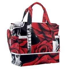 Roses And Skulls Sports Shoulder Bag With Shoes Compartment